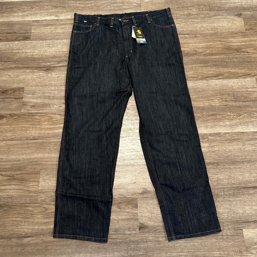 Carhartt FR Flame Resistant Force Rugged Flex Relaxed Fit Jeans Mens 46x36 NWT